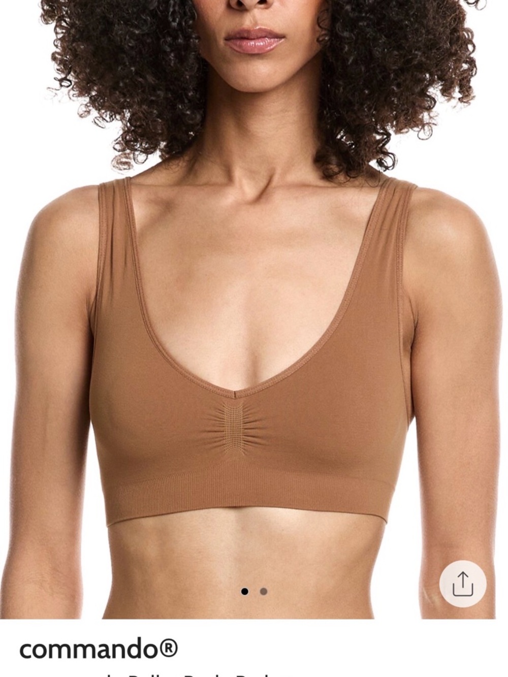 Commando Wireless Scoop Bralette in Camel